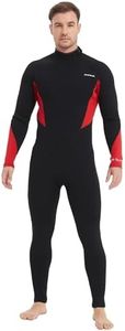 Aunua Wetsuits Men 5mm Back Zip Fullsuit Superstretch Neoprene GBS Seams Surfing Wetsuit(6051-S)