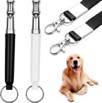 2 Pack Dog Whistle, Dog Whistles for Recall, Ultrasonic Stop Barking Silent, Adjustable Dog Training Whistle, with Lanyard