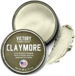 Victory Barber & Brand Claymore hair pomade for men | Strong Hold Matte Finish Men's Clay Pomade | made in usa | Designed by barbers, made for the rugged | Texturizing & Styling Clay 3.1 Oz