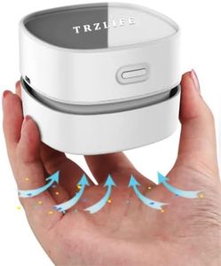 TRZLIFE Desk Vacuum, Upgraded Version of Mini Desk Vacuum Cleaner More Durable Desk Accessory Sucks Tiny Items and Crumbs on Desktop Drawer Countertop Ideal Tech White Elephant Gift