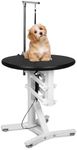 DiDiBirDi 23'' Pet Grooming Table,Pneumatic Lift Dog Grooming Table,Anti-Skid Rubber Circular Rotatable Desktop,Adjustable Overhead Arm, Maximum Capacity Up to 100lbs,Pet Grooming Table for Home