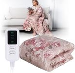 Blanket Electric heated blanket throw 150*180 cm, Soft Electric duvet with 3 Heat Settings Auto shut-off Timer Remote Control, Over-blanket Bed Size Heater Bed Throw Bedspread Fast Heating, EcoSapiens