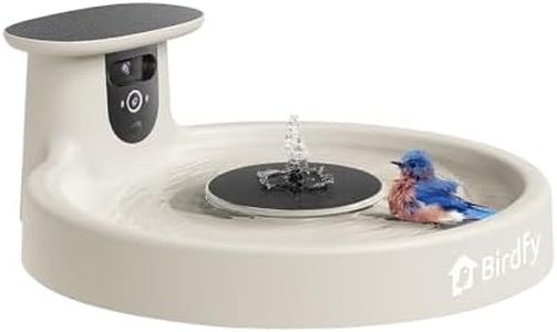 Birdfy Smart Bird Bath with Camera Solar Powered & Fountain, Dual-Lens Camera for Wildbird Watching, Auto Capture Bird Videos & Motion Detection - AI by Subscription (Yellowstone)