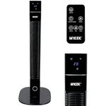 MYLEK Tower Fan 36 Inch Oscillating Slim Floor Standing Cool Air Circulator, Remote Control, Timer, Ioniser, Quiet, 3 Cooling Settings, Temp Display, Bedroom, Home Or Office (Black)