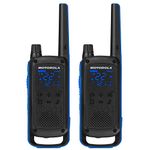 Motorola Solutions Talkabout T800 Two-Way Radios, 2 Pack, Black/Blue