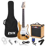 LyxPro 36 Inch Electric Guitar and Kit for Kids with 3/4 Size Beginner’s Guitar, Amp, Six Strings, Two Picks, Shoulder Strap, Digital Clip On Tuner, Guitar Cable and Soft Case Gig Bag -Natural