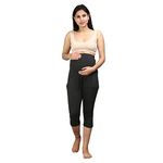 Sillyboom Women's Comfort Fit Maternity Yoga Pants Capris for Women Pregnancy Pants Over-Belly Design and Elastic Waistband for All Moms to Be (Charcoal, M)