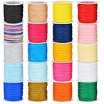 Akamino 1000 Yards Nylon Bracelet String, 20 Colors Chinese Knotting Cord Nylon Beading String Thread for Kumihimo, Friendship Bracelets, Necklaces, Macrame Craft, Wind Chime