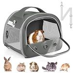 Bissap Guinea Pig Carrier Bag, Portable Small Animal Carrier Pouch for Hamster Chinchilla Gerbil Hedgehog Sugar Glider Outgoing Travel Carrying Case - Grey