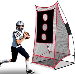 Doublehorse Football Throwing Net - 4x7FT Portable Rugby Quarterback Target Toss Kicking Practice Training Game for Outdoor Indoor Backyard Sports Field Teens Adults Player Practice Gifts