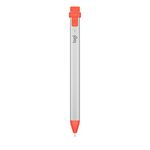 Logitech 914-000034 Crayon Digital Pencil for all iPads (2018 Releases and Later) with Apple Pencil Technology, Anti-Roll Design, and Dynamic Smart Tip, Silver/Orange