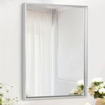 AAZZKANG Metal Frame Mirror Rectangle Wall Mounted Mirror 70x50cm Decorative Modern Bedroom Bathroom Vanity Mirror Vertical or Horizontal Silver