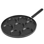 TOPINCN Cooking Pan, 7- Egg Frying Pan Cast Iron Stuffed Pancake Griddle Crepe Pan 18.5 x 11.8 x 1 in for Kids Gifts