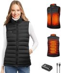 seenlast Heated Gilet Women, Heated Vest with 10000mah power bank, Heated Jacket with 4 Heat Zones,3 Heat Settings Lightweight Heated Body Warmer for Outdoor Camping Riding Hiking, Machine Washable