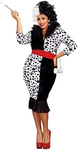 Dreamgirl Women's Dalmatian Diva Plus Size, Black/White, 3X