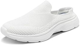 DREAM PAIRS Mules for Women Shoes Slip on Sneakers Knit Flats Lightweight Breathable Comfortable Walking Shoes,Size 6,White,SDML2201W