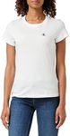 Calvin Klein Jeans Women's CK Embroidery Slim TEE J20J212883 S/S Knit Tops, White (Bright White), XXS