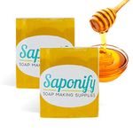 2LB Honey Melt and Pour Soap Base | Make Your Own Gentle Detergent-Free Glycerine Soaps with Professional Grade Base by Saponify