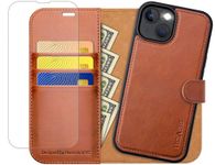 OCASE for iPhone 14 Wallet Case with Card Holders, Magnetic Detachable 2 in 1 Flip PU Leather Case Folio Removable Kickstand RFID Blocking Shockproof Phone Cover Compatible for iPhone 14 -Brown