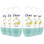 Dove Go Fresh Roll On Antiperspirant Deodorant Pear and Aloe Vera 0% Alcohol – 50 ml, Pack of 6