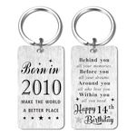 Gezxin Happy 14th Birthday Gifts for Girls Boys- Sweet 14 Year Old Birthday keyring for Her Him Teen Girl Boy Teenage- Unique 2010 Fourteen Birthday Presents for Women Men