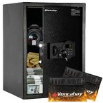 Voncabay Steel Money Safe Box for Home with Fireproof Money Bag for Cash Safe, 2.2 Cubic Feet Security Safe Box for Money Safe with Keys, Lock Box Fireproof Safe with Keypad Lock (Black)