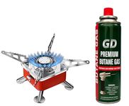 Gadget Deals- camping stove with cylinder | camping gas stove | camping stove - 2800W- Ultra Light Picnic Cooking Gas Burners & butane gas cylinder can - Emergency stove | camping cylinder
