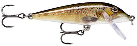 Rapala CountDown Lure with Two No. 5 Hooks, 2.1-3 m Swimming Depth, 9 cm Size, Live Brown Trout