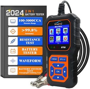 DonosHome Battery Tester 5-36V 100-3000 CCA Load Tester Car Battery Tester AGM Lithium Gel Car Alternator Tester Digital Car Battery Analyzer Charging Crank System Tester for Car Truck ATV Motorcycle