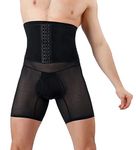 FEOYA Girdle Pants Men Body Shaper Pants Training Compression Shorts High Waist Abdomen Shaper Tighs Pants Underwear Slimming Shapewear Tummy Control Boxer Briefs Black L