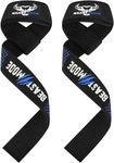 BEAST RAGE Weight Lifting Straps Fitness Padded Cotton Wrist Support Gel Advanced Grips Dumbbell Bar Wraps Heavy Duty Gym Bodybuilding Straps Power Deadlift Barbells Non Slip Exercise (Blue Silicone)