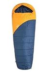 Mountain Warehouse Summit 250 Sleeping Bag - 3/4 Season Insulated & Mummy Shaped Bag - For Spring Summer, Camping & Trekking Mustard Left Handed Zip - Long Length (215cm)