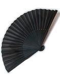 DONJIM Small Portable Folding Fan, Black Hand Held Fan in Silk, Traditional Hand Fan for Wedding/Photography/Show/Gift/Decoration, Manual Fan Handheld Folding