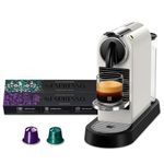 Nespresso CitiZ Coffee Machine (White) with 2 Coffee Sleeves|One-Touch Brewing | 40ml Espresso & 110ml Lungo |Coffee Machine for Home| 2 Years Warranty| Authorized Distributor