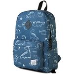 Kids Backpacks for Boys, VASCHY School Backpack Water Resistant Rucksack School Bookbag for Boys Lightweight Casual Daypack with 2 Bottle Pockets for Sport, Travel, Outdoor (Blue Dinosaur)