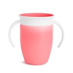 Munchkin Miracle 360 Sippy Cup | Trainer Toddler Cup | BPA Free Baby Cup with Handles | Non Spill | Dishwasher Safe Baby Cup | Leakproof Baby Cup | Baby Weaning Cup from 6+ Months| 7oz/207ml| Pink