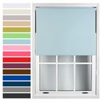FURNISHED Custom-Made Premium Roller Blinds - Blackout Window Blinds with Metal Fittings - Thermal Insulated and Energy-Efficient - Made to Measure Duck Egg Blue, 60W x 165H cm