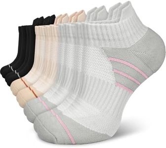 Compression Running Socks for Women,Ankle Plantar Fasciitis Athletic Socks 6 Pairs