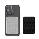 kwmobile Suction Cup Phone Holders (Set of 2) - Adhesive Mobile Holder Compatible with iPhone and Compatible with Android - Transparent/Black