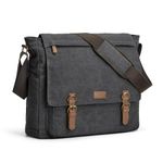 S-ZONE Messenger Bag Fit for 17.3 Inch Laptop Extra Large Men Canvas Briefcase Crossbody Satchel Shoulder Bag with Luggage Sleeve