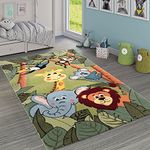 Paco Home Children's Rug Jungle Animals Green, Size:120x170 cm