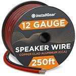 InstallGear 12 Gauge AWG 250ft Speaker Wire True Spec and Soft Touch Cable - Red/Black