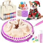 MIAOKE Weaving Loom Kit, Knit Hat Scarf Knitting Loom Kit, Includes Storage Bag, Binding Needles, Yarn and Crochet Hooks, Perfect for Making Scarves, Hats, DIY Craft Kit for Beginners
