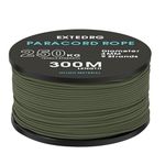 EXTEDRG 300 Meters Paracord Rope 4mm Outdoor Camping Binding Tent Garden Cord (Army Green, 300 M)