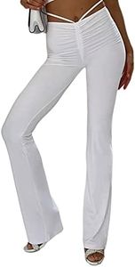 BYDIVA 2021 Fashion Bandage Fit Drawstring Straight Leg Comfy Pants White L
