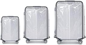 3pcs Luggage Cover Sets Suitcase Protector PVC Cover Travel Luggage Transparent Protector Cover Fit with 20 Inches, 24 Inches, 28 Inches (Transparency, 20 24 28inch)