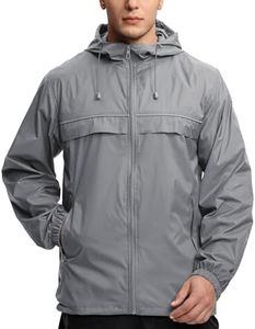 V VALANCH Mens Rain Jacket Waterproof Lightweight Windbreaker with Hood Outdoor Raincoat for Hiking Running Travel