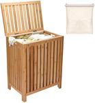 2LB Depot Bamboo Laundry Hamper wit
