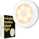 Single motion sensor wireless light for wardrobes cupboards and under stairs closets | Battery Powered LED warm white lamp with automatic on off | for kitchen, bedroom, bathroom, garage, shed, loft