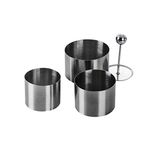 Round Stainless Steel Cake Rings, Mousse Cake Ring Mold with Press Set-3PCS